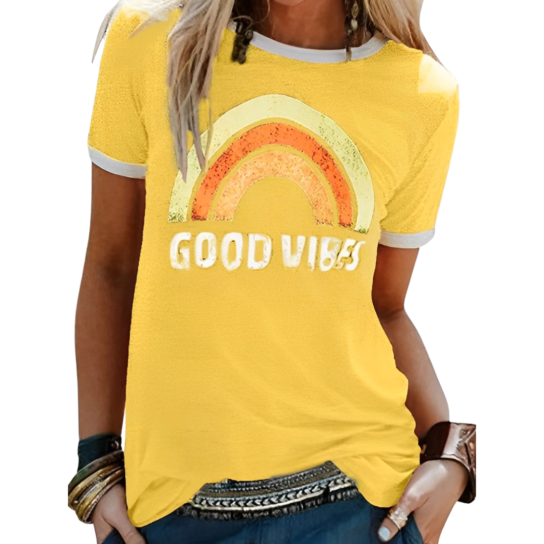 Women's T-shirt – Classic Fit – Soft Knit – Round Neck – Graphic Print Casual Style