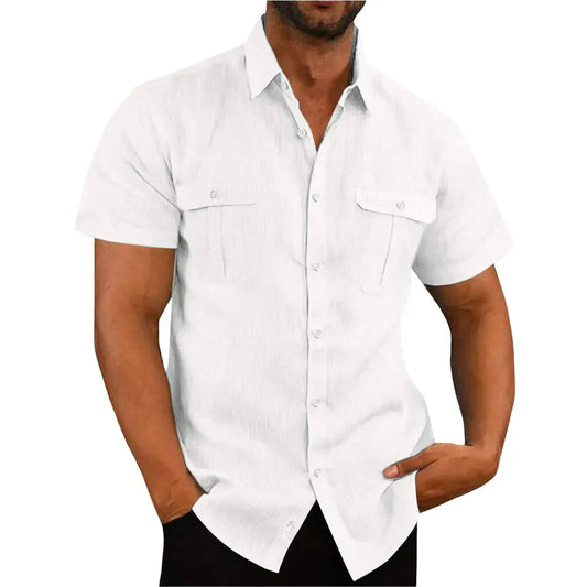 Men's Polo Shirt – Regular Fit – Short Sleeve – Breathable – Button Closure – Chest Pockets