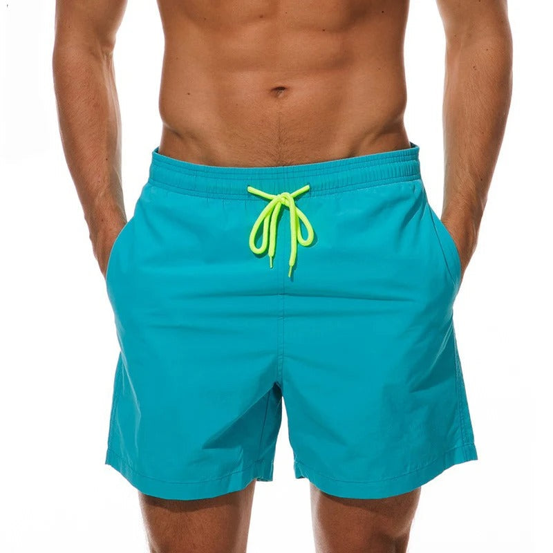Men's swim shorts – relaxed fit – quick-drying – elastic and drawstring – mid-length