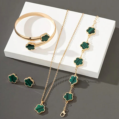 Sienna 3-Piece Jewelry Set | Necklace, Earrings & Bracelet with Flower Charms