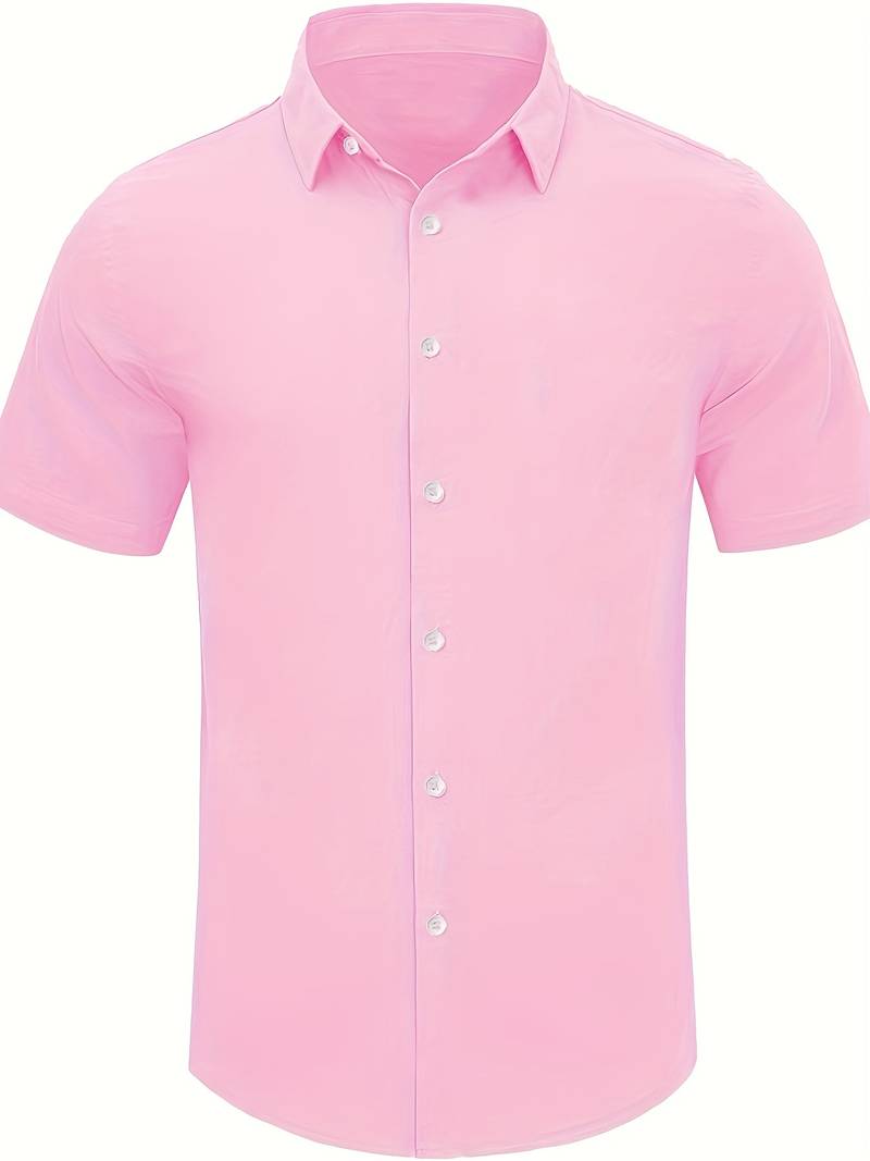 Men's Shirt - Short-Sleeved Button-Up - Classic Collar - Regular Fit - Breathable