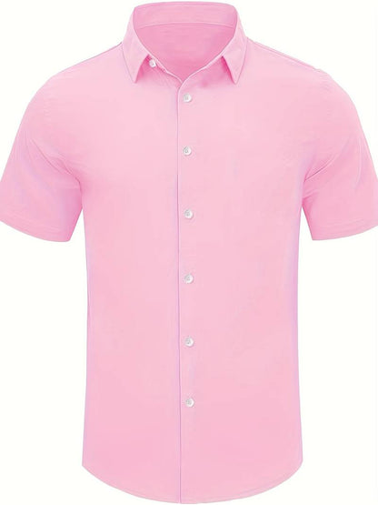 Men's Shirt - Short-Sleeved Button-Up - Classic Collar - Regular Fit - Breathable