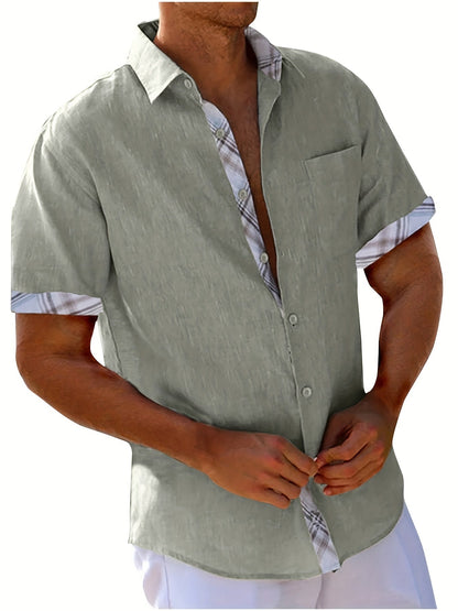 Men's Shirt with Short Sleeves – Relaxed Fit – Breathable Fabric – Button Closure