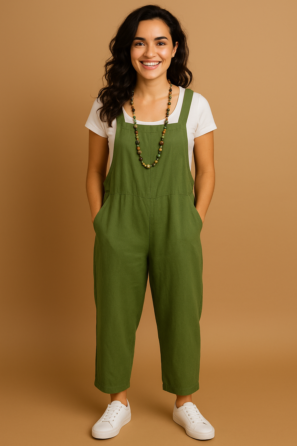 Women's Jumpsuit – Relaxed Fit – Wide Legs – Lightweight and Breathable – Adjustable Straps
