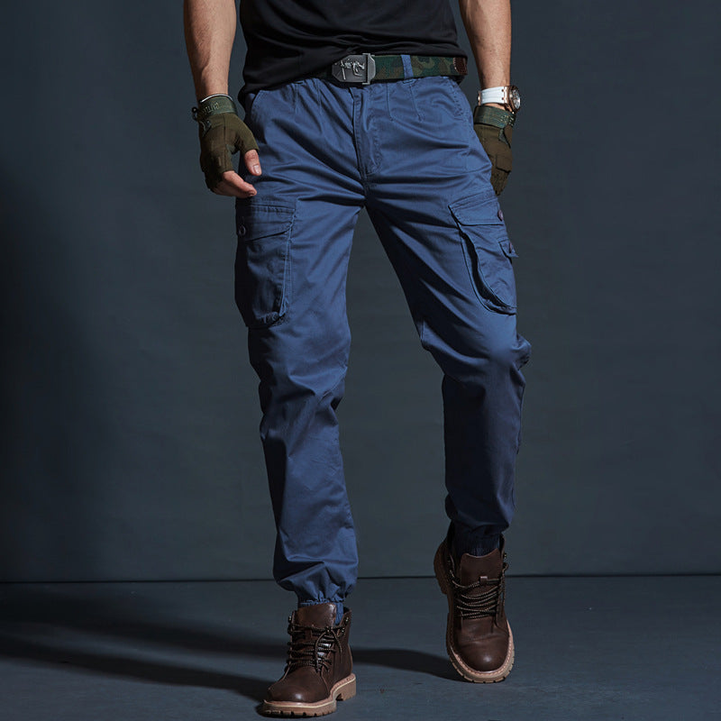 Men's Cargo Pants – Tactical Fit – Breathable Cotton Fabric – Elastic Cuffs – Multiple Pockets