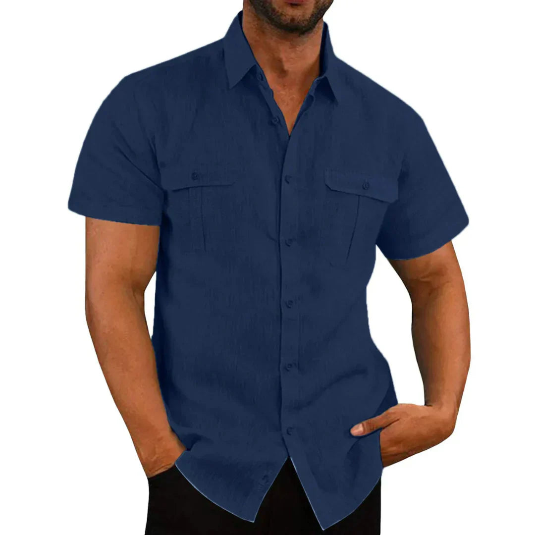 Men's Polo Shirt – Regular Fit – Short Sleeve – Breathable – Button Closure – Chest Pockets