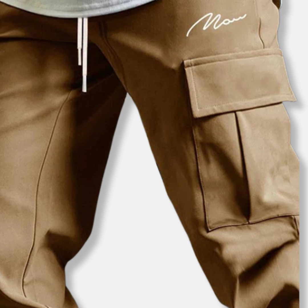 Harry Relaxed Fit Cargo Jogger Pants | Elastic Waist Side Pockets Cargo Jogger Pants