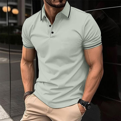 Men's Polo Shirt – Slim Fit – Soft Knit – Short Sleeves – Rib Collar