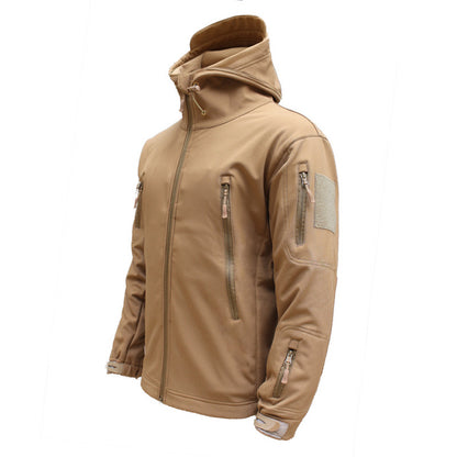 Men's Outdoor Jacket - Military-Inspired Style - Full Zip - Adjustable Hood
