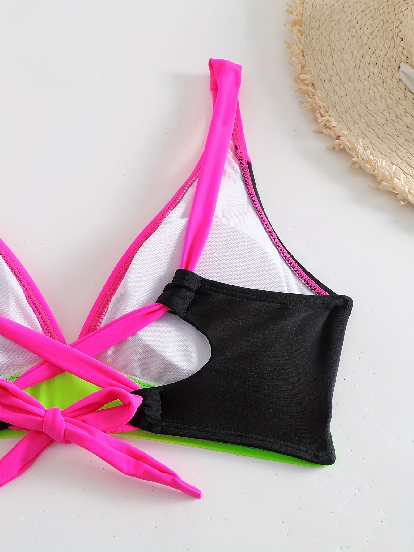 Women's Bikini – V-neck Top – Ruched Straps – High-waisted – Comfortable Fit