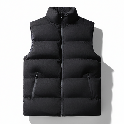 Men's Vests - Lightweight Quilted - Windproof and Warm - High Collar - Zipper Closure