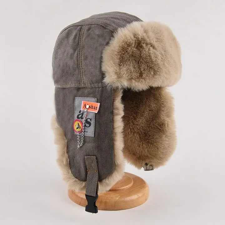 Leo Fleece Structured Fit Trapper Hat | Fur Trim Ear Flaps Trapper Hat