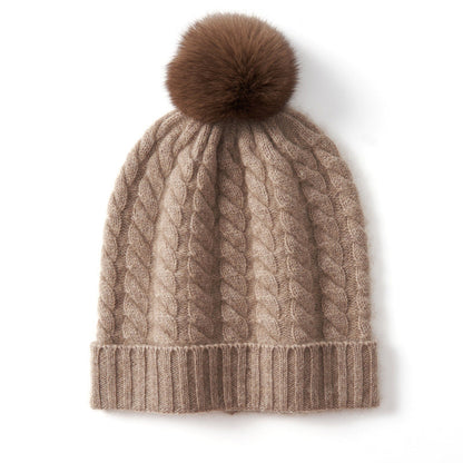 Ella Cable Pom Beanie | Alpine Knit Winter Hat