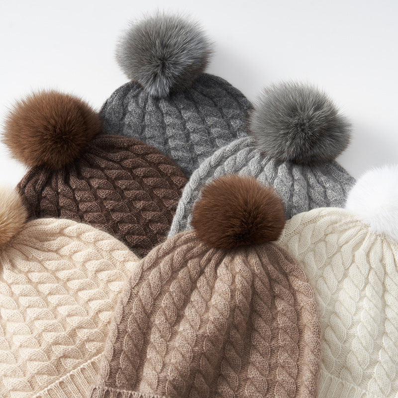 Ella Cable Pom Beanie | Alpine Knit Winter Hat