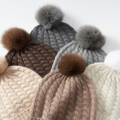 Ella Cable Pom Beanie | Alpine Knit Winter Hat