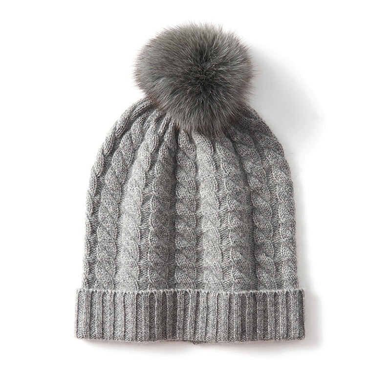 Ella Cable Pom Beanie | Alpine Knit Winter Hat