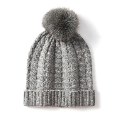 Ella Cable Pom Beanie | Alpine Knit Winter Hat