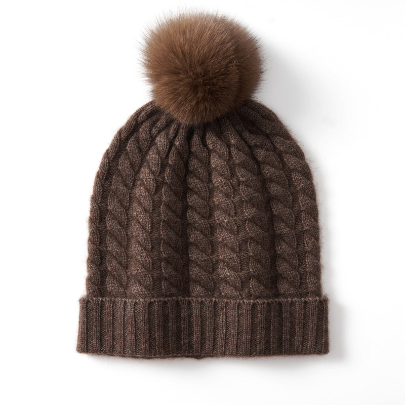 Ella Cable Pom Beanie | Alpine Knit Winter Hat