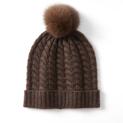 Ella Cable Pom Beanie | Alpine Knit Winter Hat