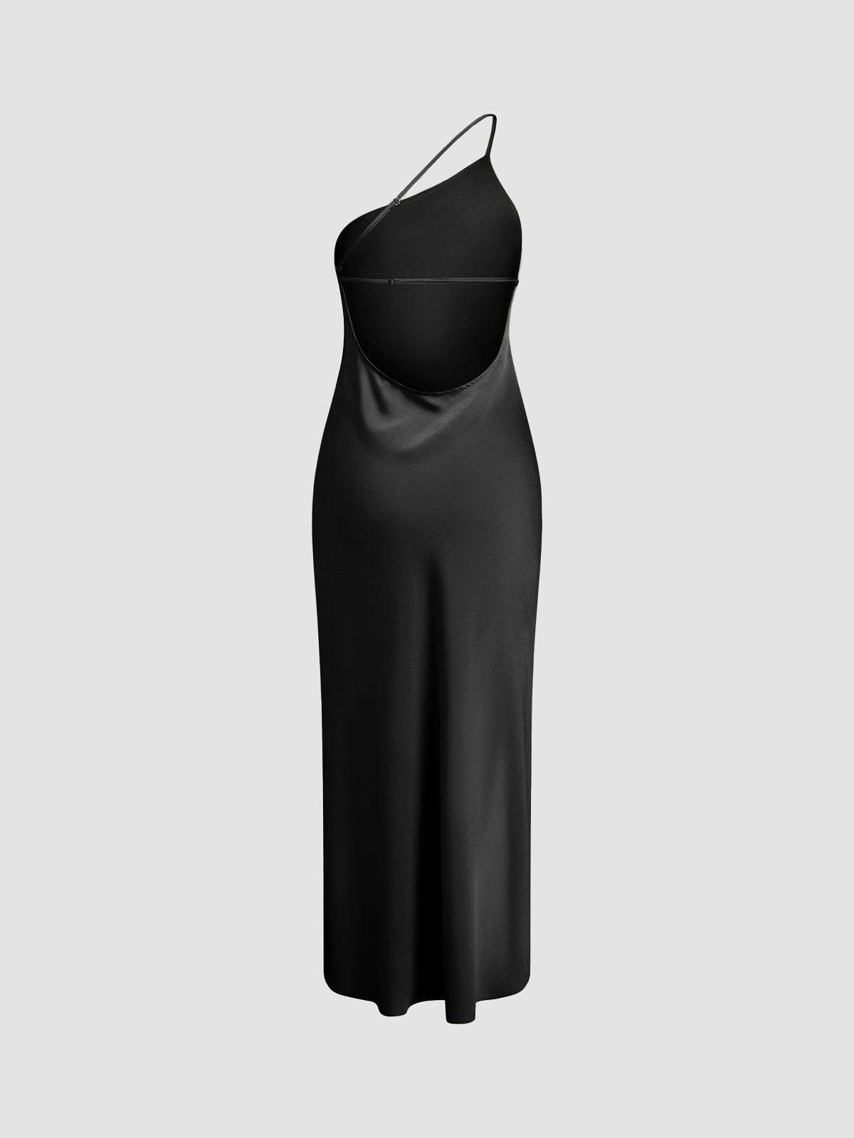 Women's Long Dress - Silk - One-Shoulder - High Slit - Elegant Party Look
