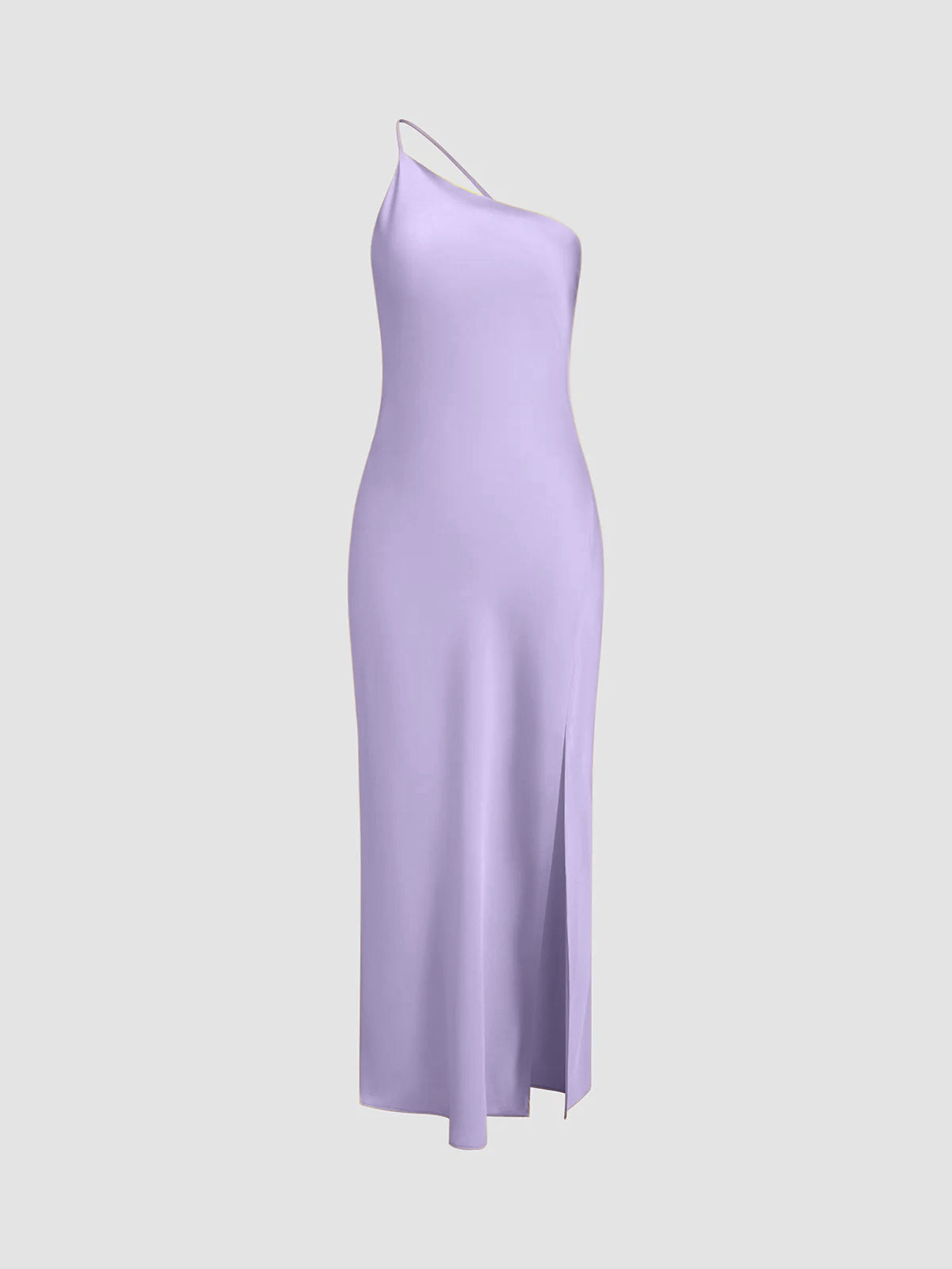 Women's Long Dress - Silk - One-Shoulder - High Slit - Elegant Party Look
