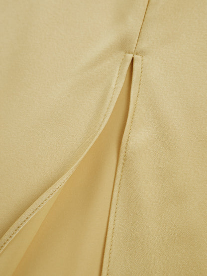 Women's Long Dress - Silk - One-Shoulder - High Slit - Elegant Party Look