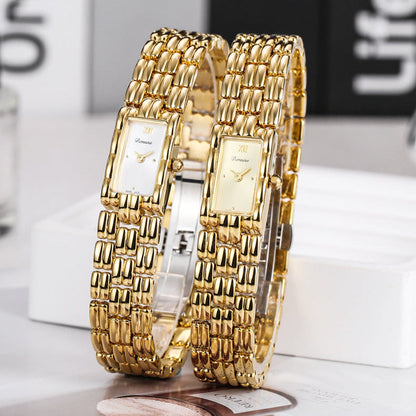 Isla Rectangle Watch | Link Bracelet Roman Numeral Detail Watch