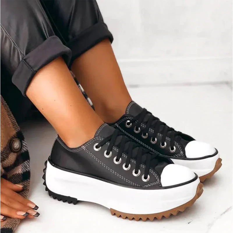 Victoria Platform Sneakers | Lace-Up Platform Lug Sole Sneakers