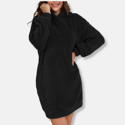 Women's Hoodie Dress – Oversized Fit – Soft Fleece – Long-Sleeved Casual Comfort