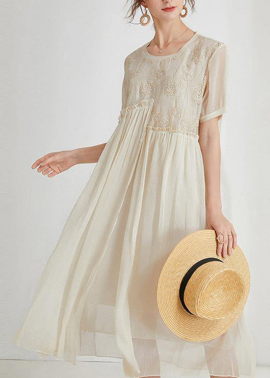Dress for Women – Maxi Length – Asymmetric Fit – Light and Airy – Boho Embroidery
