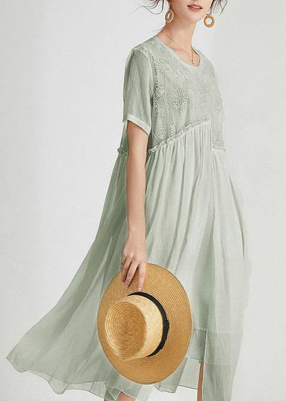 Dress for Women – Maxi Length – Asymmetric Fit – Light and Airy – Boho Embroidery
