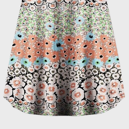 Women's Maxi Dress - Sleeveless Lightweight Design - V-Neck Floral Pattern - Loose Fit