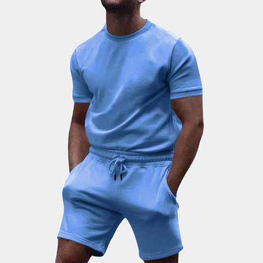 Men's set with t-shirt and shorts – regular fit – breathable and soft – casual style