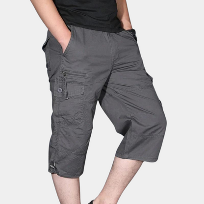 Men's Trousers – Cargo Style – Relaxed Fit – 3/4 Length – Breathable Design