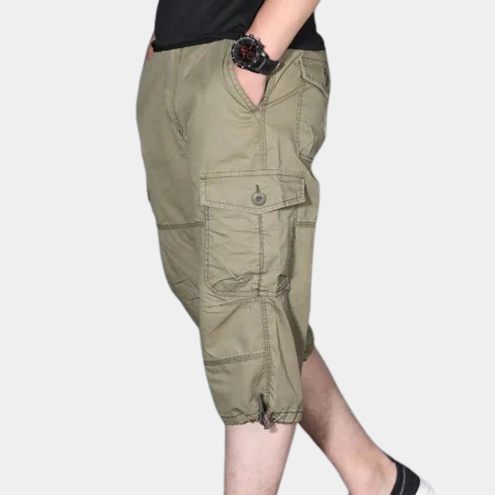 Men's Trousers – Cargo Style – Relaxed Fit – 3/4 Length – Breathable Design