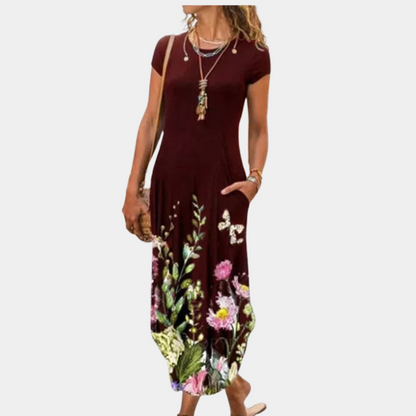 Women's Midi Dress – Relaxed Fit – Short Sleeves – Light and Breathable Comfort