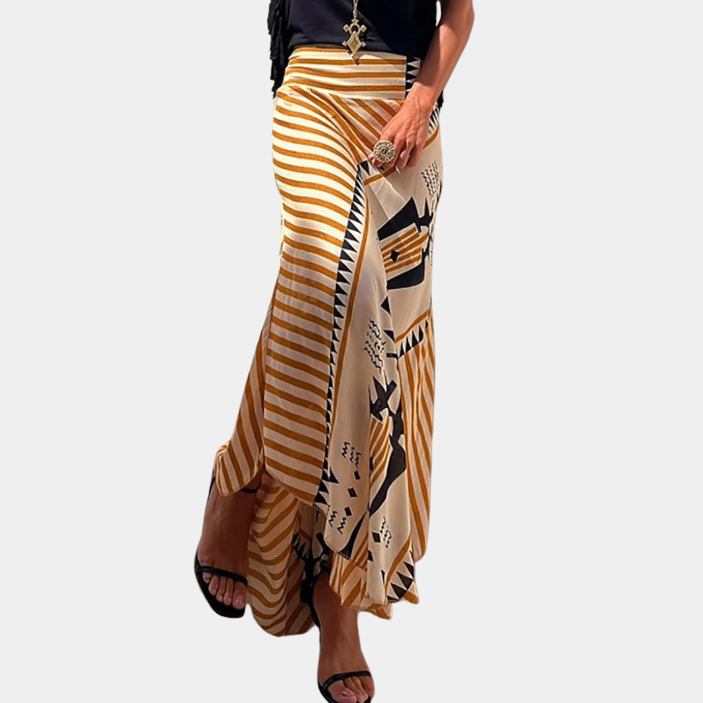 Women's Maxi Skirt - Bohemian Style - Asymmetric Cut - Light and Airy Fit