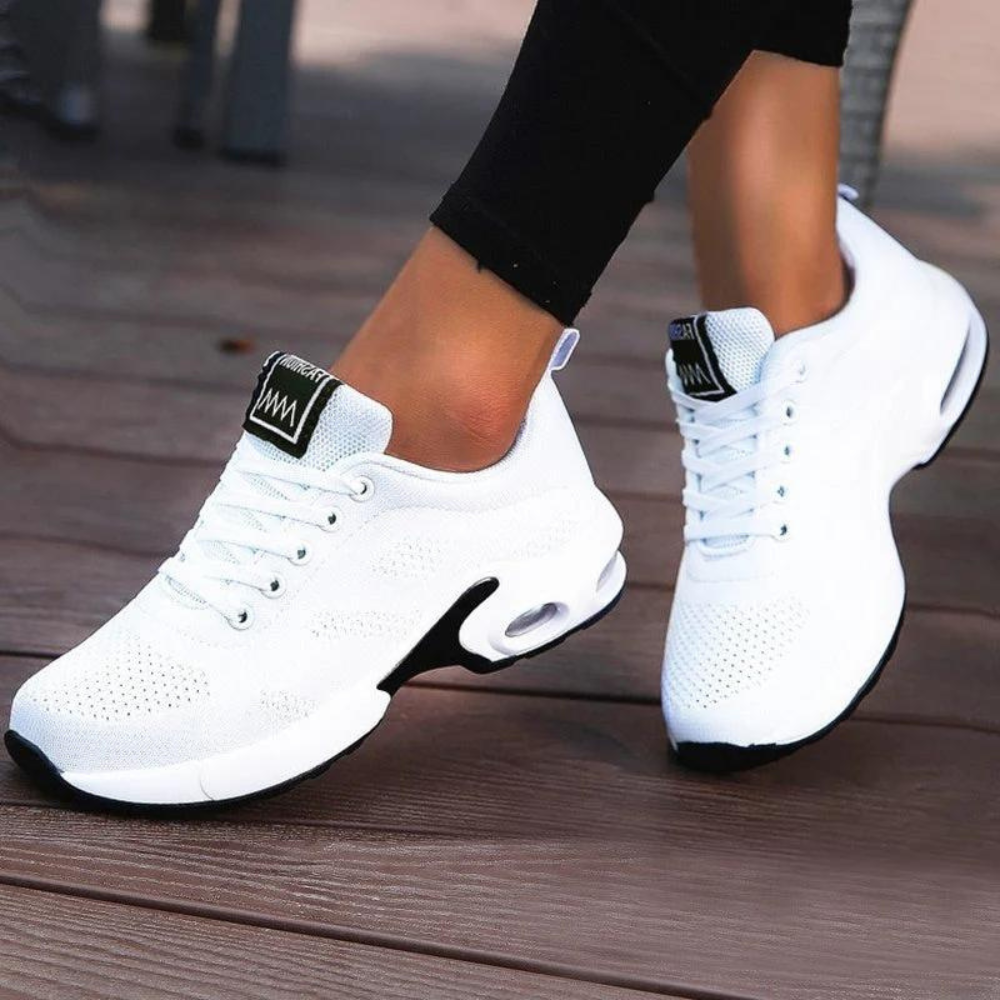 Women's Sneakers - Breathable Mesh - Shock Absorbing Sole - Non-Slip Comfort