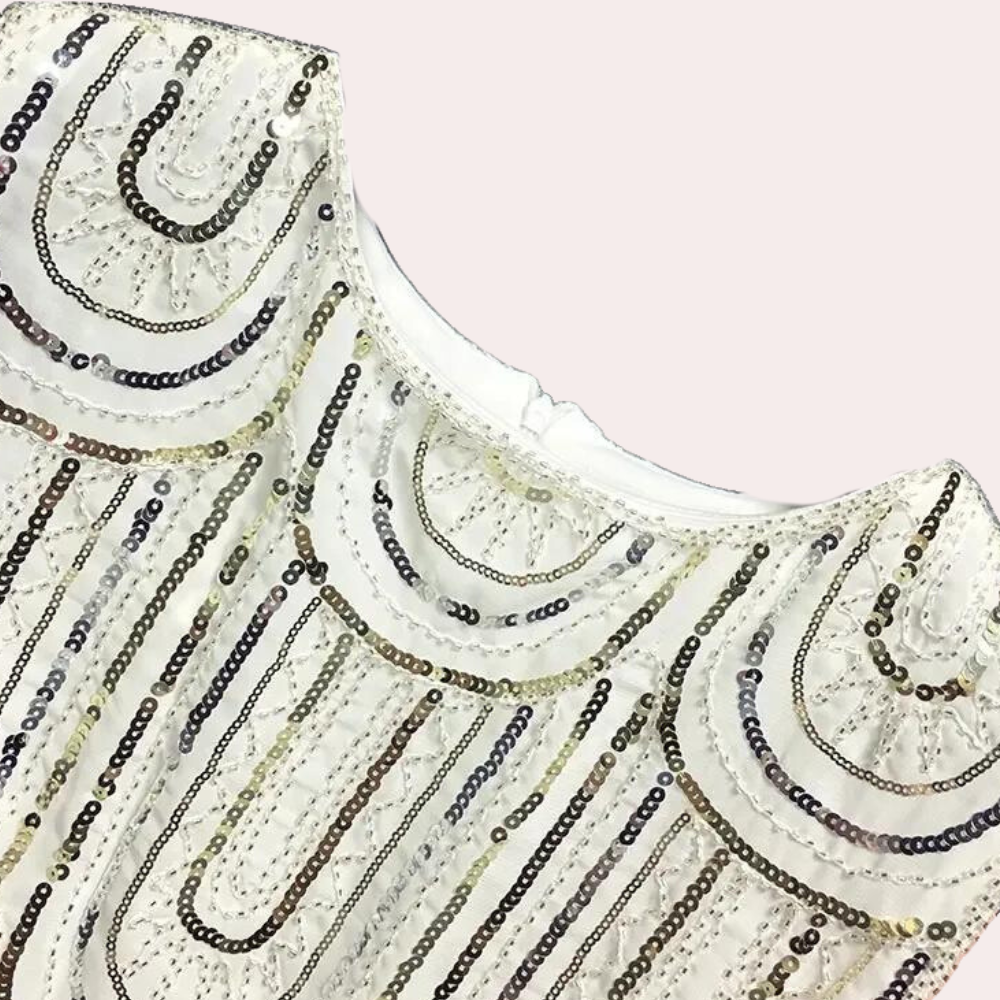 Women's Mini Dress - Sleeveless A-line - Sequin Decoration - Elegant Party Dress