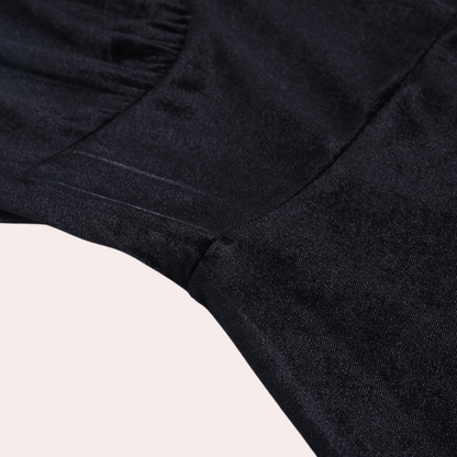 Women's Dress - Velvet - Fit & Flare - Lace - Lace Sleeves - Elegant Party Dress