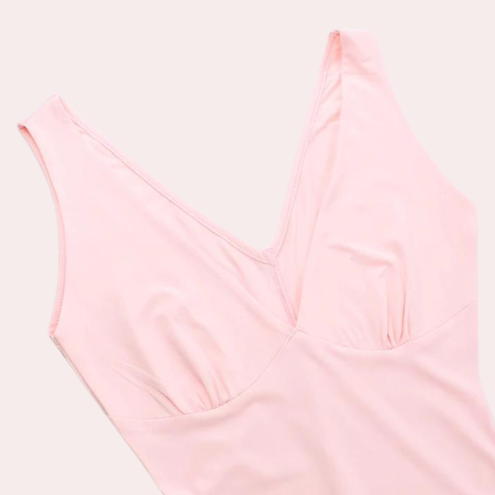 Women's Dress - Sleeveless Maxi - Deep V-Neck - High Slit - Elegant and Flattering