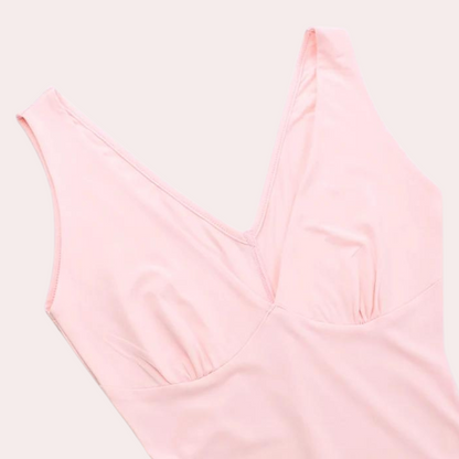 Women's Dress - Sleeveless Maxi - Deep V-Neck - High Slit - Elegant and Flattering