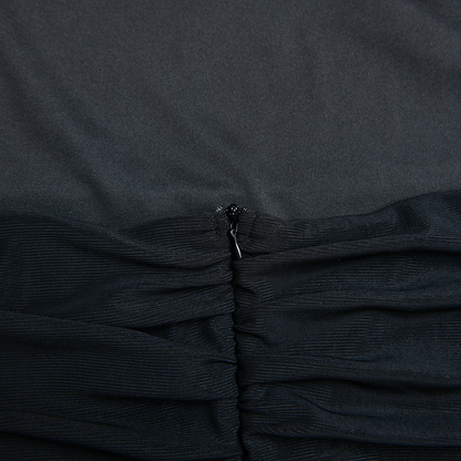 Women's Dress - Sleeveless Asymmetric - Elegant Cut with Draping and Ruffle Details