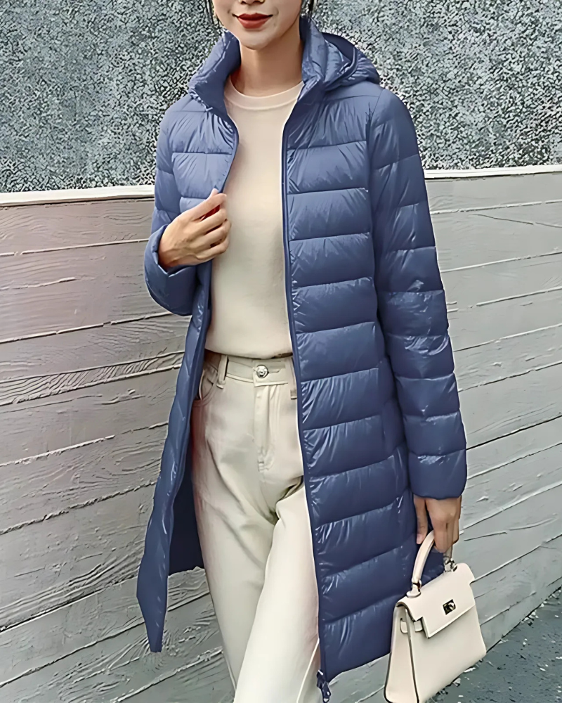 Women’s Puffer Jacket - Synthetic - Slim Fit - Mid-Length - Quilted - Hooded