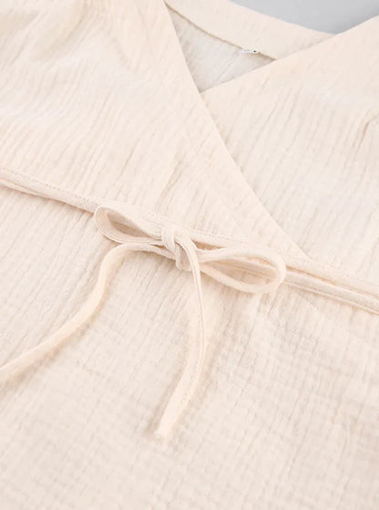 Women's Wrap Dress - Adjustable Fit - Elegant V-neckline - Knee Length