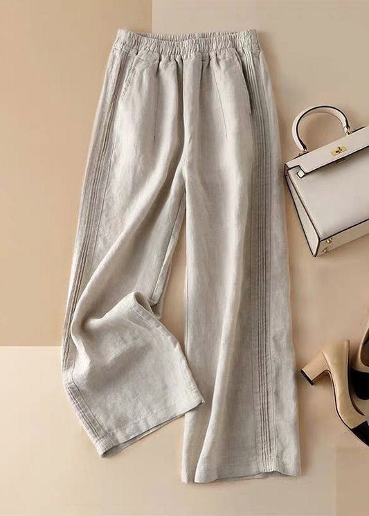 Women's Wide Leg Pants – Relaxed Fit – Elastic Waist – Lightweight Breathable Fabric