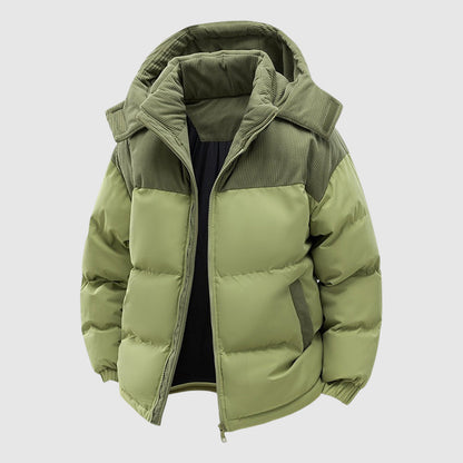 Theodore Quilted Relaxed Fit Puffer Jacket | Hooded Zip Front Men’s Jacket