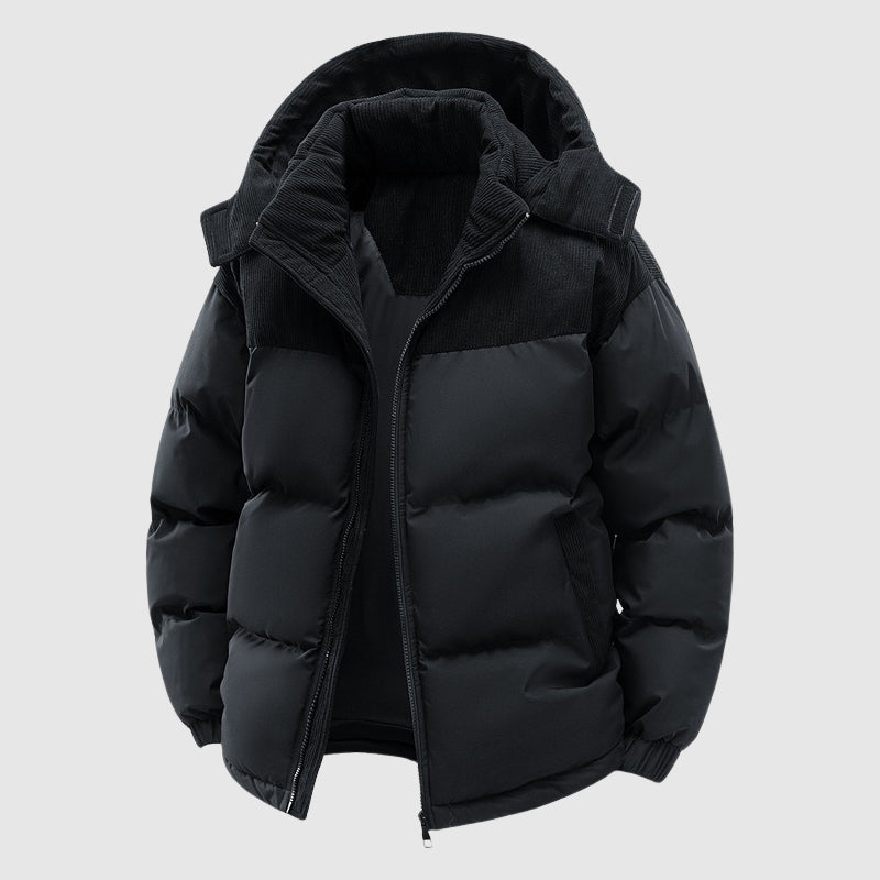 Theodore Quilted Relaxed Fit Puffer Jacket | Hooded Zip Front Men’s Jacket