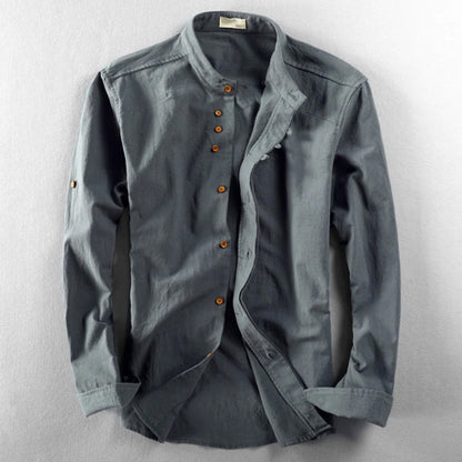 Herreskjorte - Slim Fit - Ståkrave - Langærmet - Stilfuld og Åndbar