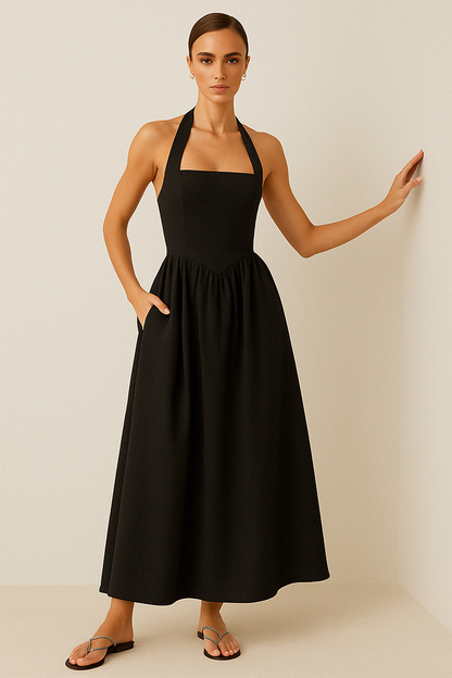 Women's Maxi Dress – A-line Fit – Halterneck – Light and Breathable Comfort